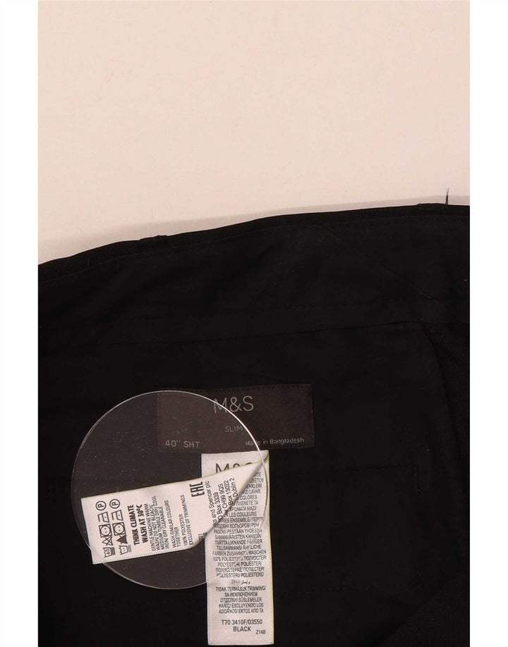 Marks & Spencer Ανδρικό Slim παντελόνι Chino W40 L29 Μαύρο Πολυεστέρας