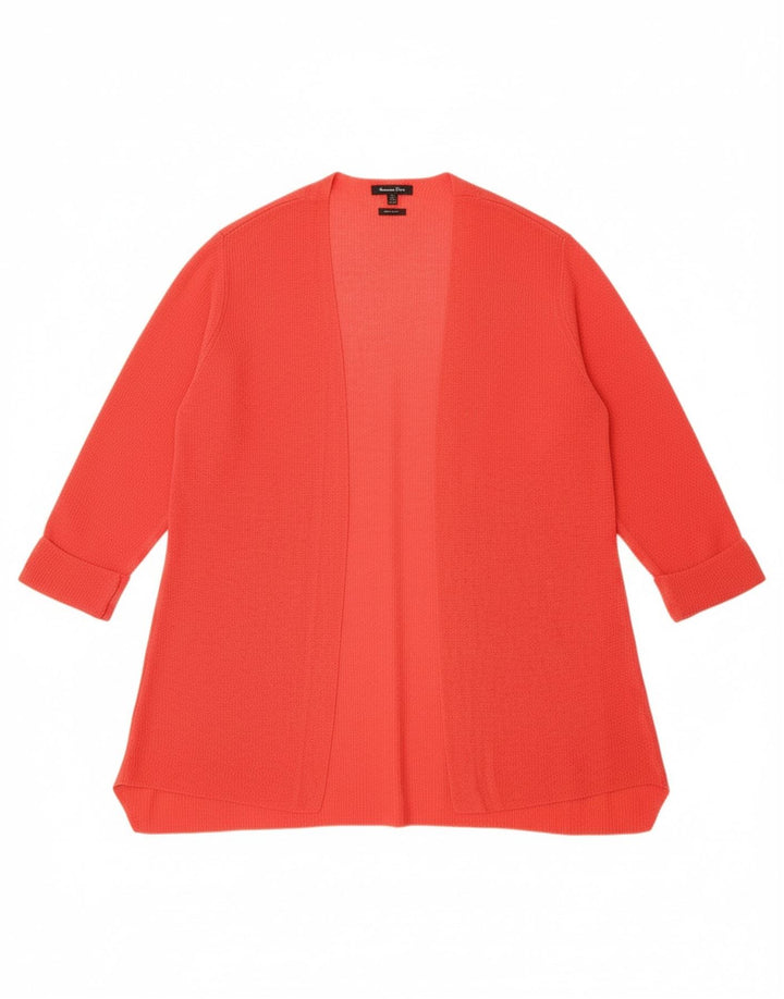 MASSIMO DUTTI Womens Open Cardigan Sweater UK 14 Medium Red