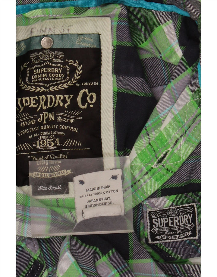 Ανδρικό φανελένιο πουκάμισο SUPERDRY Μικρό πράσινο βαμβακερό
