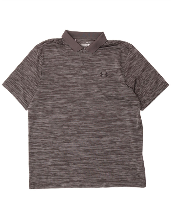 Under Armour Ανδρικό πουκάμισο πόλο με μεγάλο γκρι ρίγες πολυεστέρας