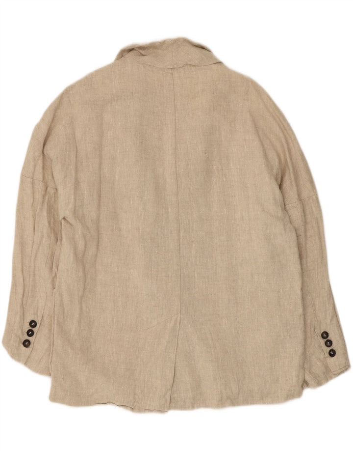 Zara γυναικείο μπουφάν μπλέιζερ με διπλό στήθος μεγάλου μεγέθους UK 10 μικρά μπεζ λευκά είδη