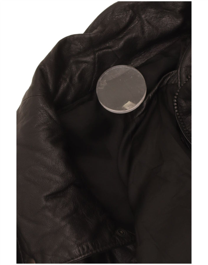 VINTAGE Mens Leather Jacket IT 52 XL Black