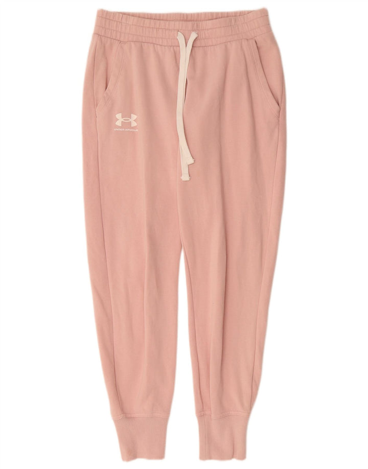 UNDER ARMOR Γυναικεία αθλητική φόρμα παντελόνι Joggers UK 8 Small Pink Cotton