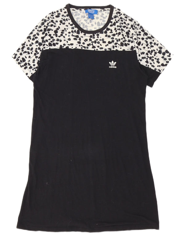 Adidas Γυναικείο T-Shirt Φόρεμα UK 8 Small Black Animal print