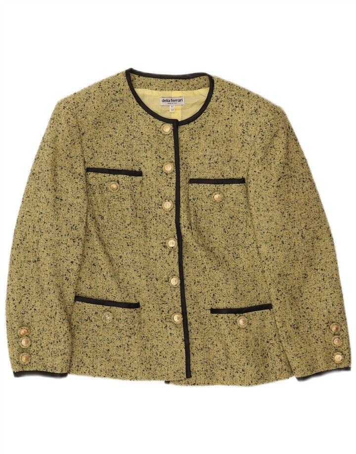 DELIA FERRARI Γυναικείο Μπουφάν Blazer 3/4 μανίκι IT 41 Small Green