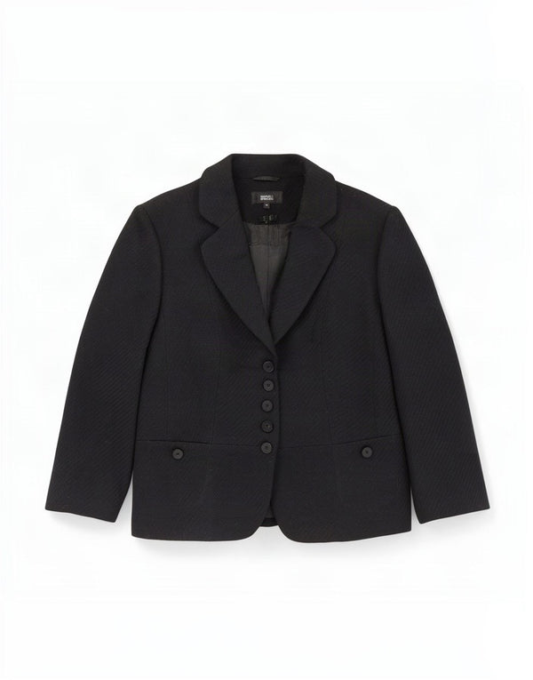 Marks & Spencer Γυναικείο μπουφάν 3/4 με 5 κουμπιά blazer UK 16 μεγάλο μαύρο