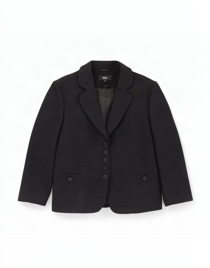 Marks & Spencer Γυναικείο μπουφάν 3/4 με 5 κουμπιά blazer UK 16 μεγάλο μαύρο