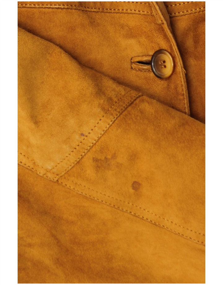 VINTAGE Γυναικείο Suede Jacket UK 18 XL Καφέ Δερμάτινο
