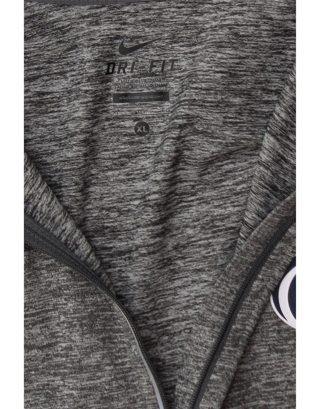 NIKE Womens Dri Fit Zip Neck Pullover Tracksuit Top UK 18 XL Grey Flecked