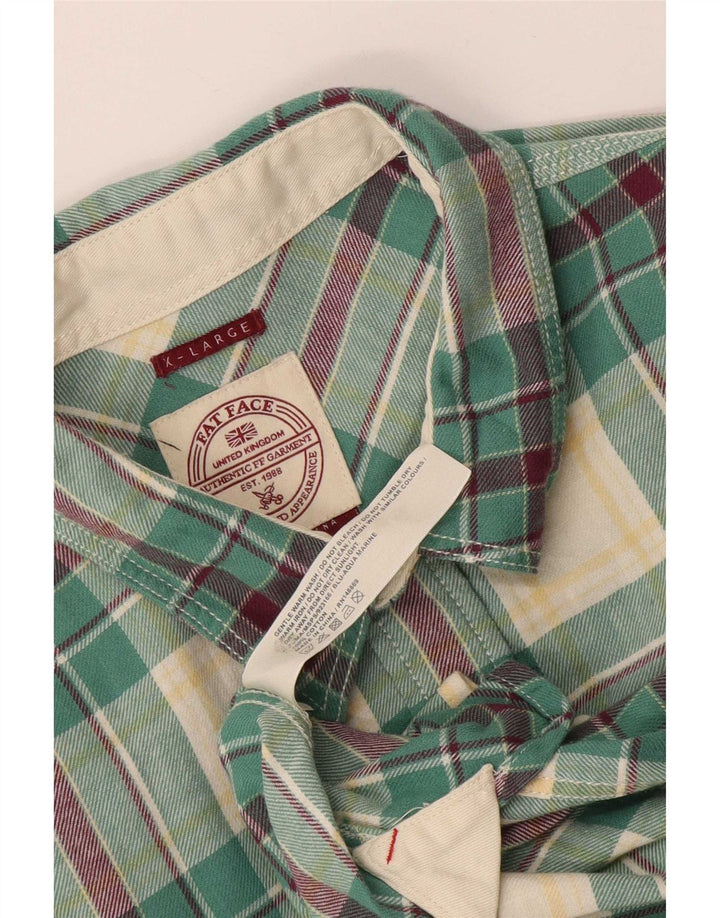 Ανδρικό φανελένιο πουκάμισο Fat Face XL Green Check Cotton