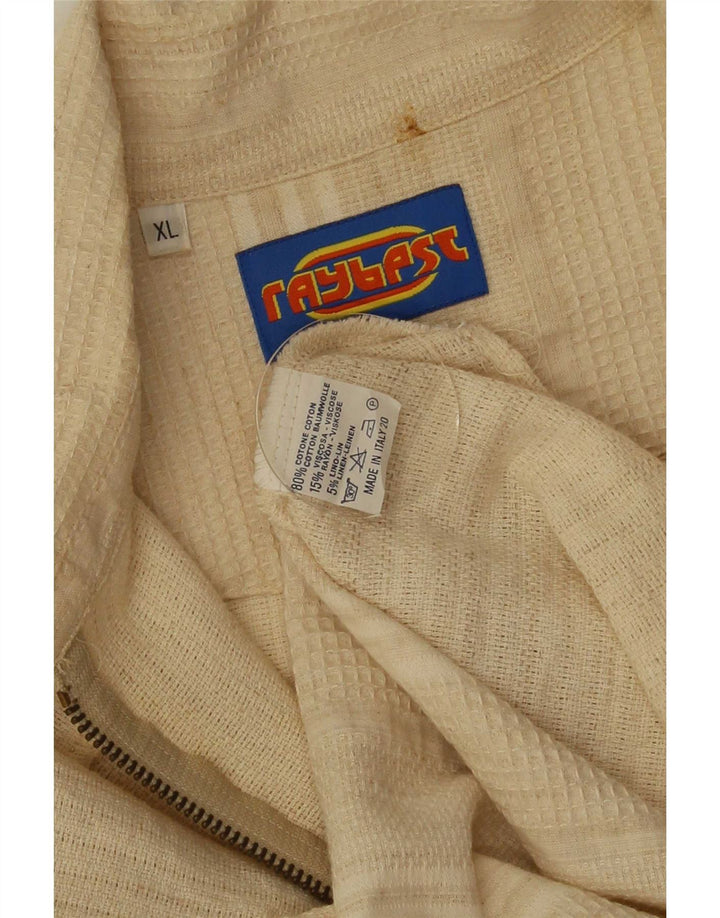 Vintage Ανδρικό κοντομάνικο πουκάμισο XL μπεζ ριγέ