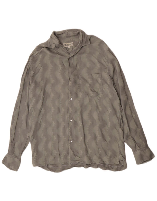 I Pinco Pallino Γυναικείο Πουκάμισο UK 16 Large Grey Chevron Viscose