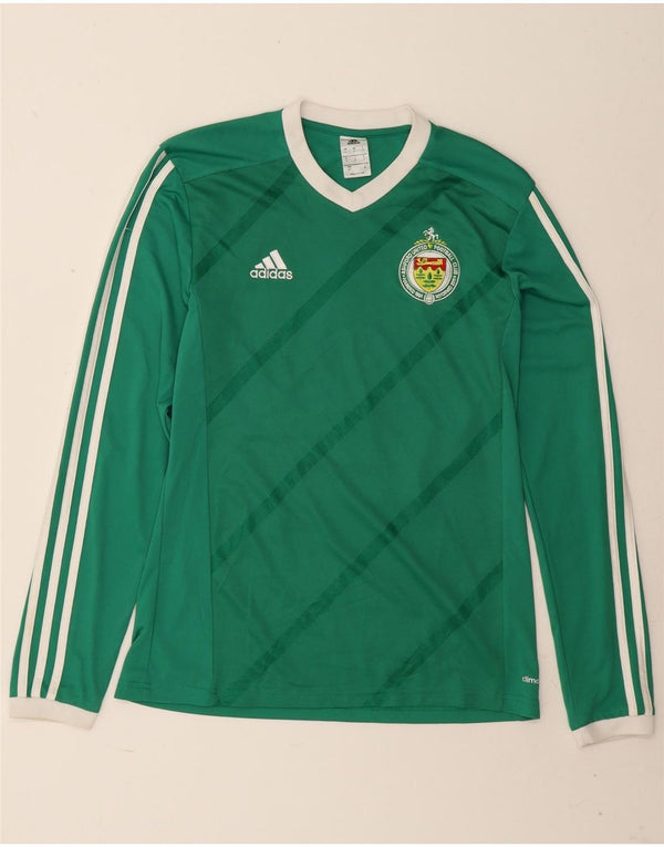 Adidas Mens Climalite Graphic Top Μακρυμάνικο Μικρό Πράσινο Ριγέ Πολυεστέρας