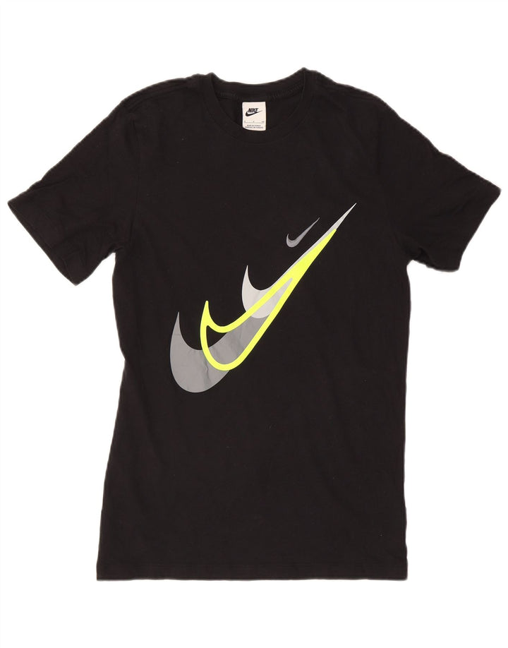 Ανδρικό γραφικό μπλουζάκι Nike, μικρό μαύρο βαμβακερό