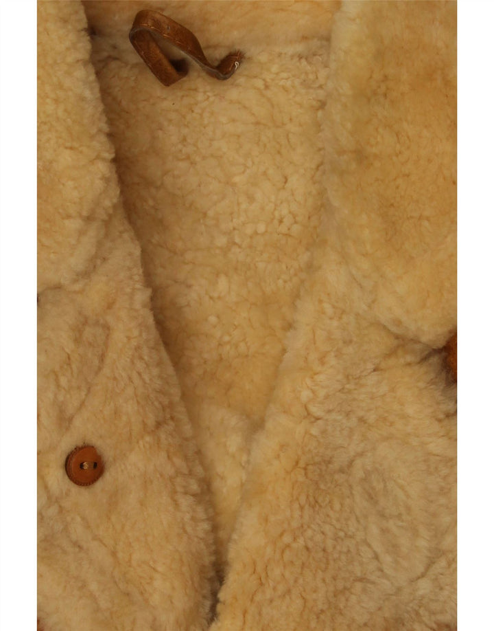 Ανδρικό Shearling Jacket VINTAGE UK 40 Large Brown Δερμάτινο