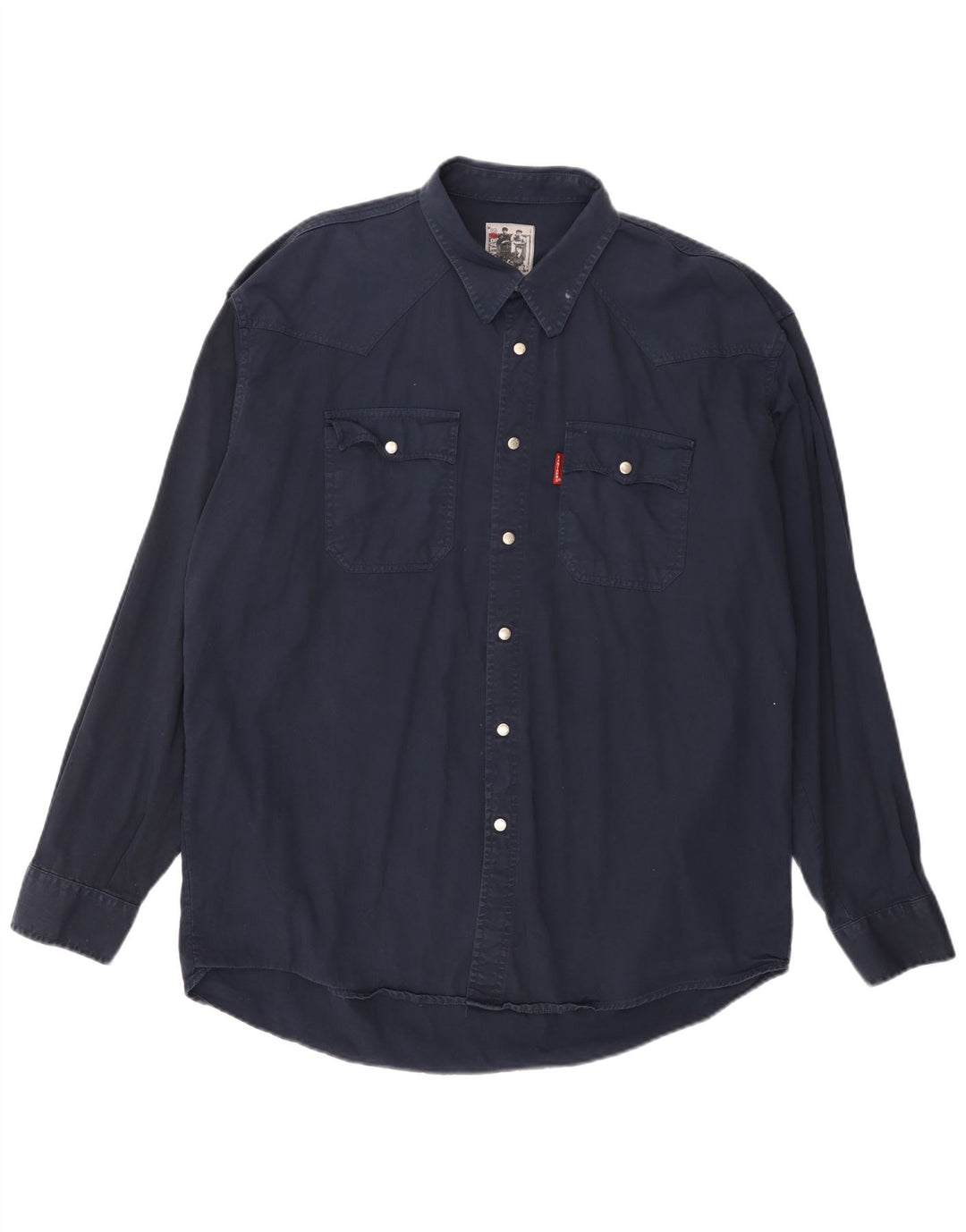 Kantaros Ανδρικό πουκάμισο 2XL Navy Blue Cotton