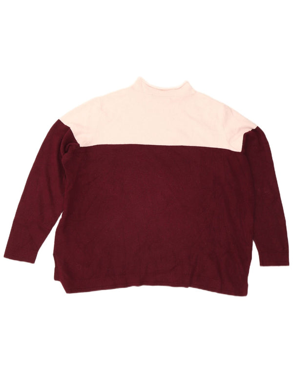 Marks & Spencer Γυναικείο πουλόβερ με λαιμό χελώνα UK 20 2XL μπορντό