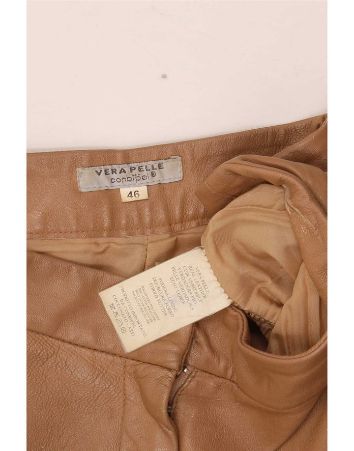 Γυναικείο δερμάτινο παντελόνι Conbipel Bootcut IT 46 Large W34 L32 Beige