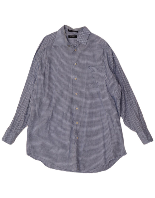 Ανδρικό πουκάμισο Nautica Size 16 1/2 Large Blue Check Cotton