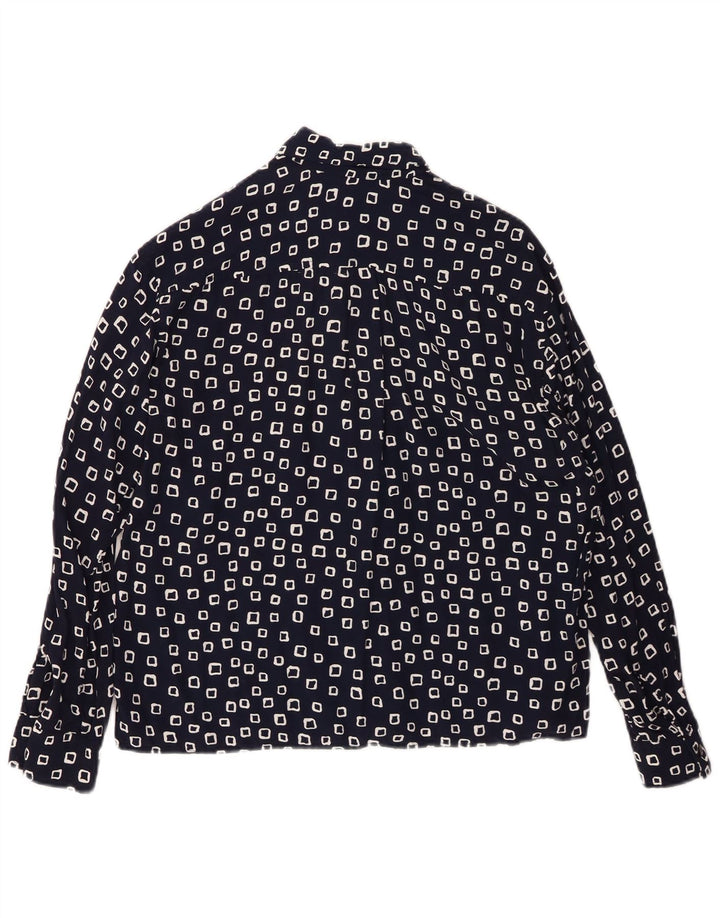 STEFANEL Γυναικείο πουκάμισο UK 16 Large Navy Blue Geometric