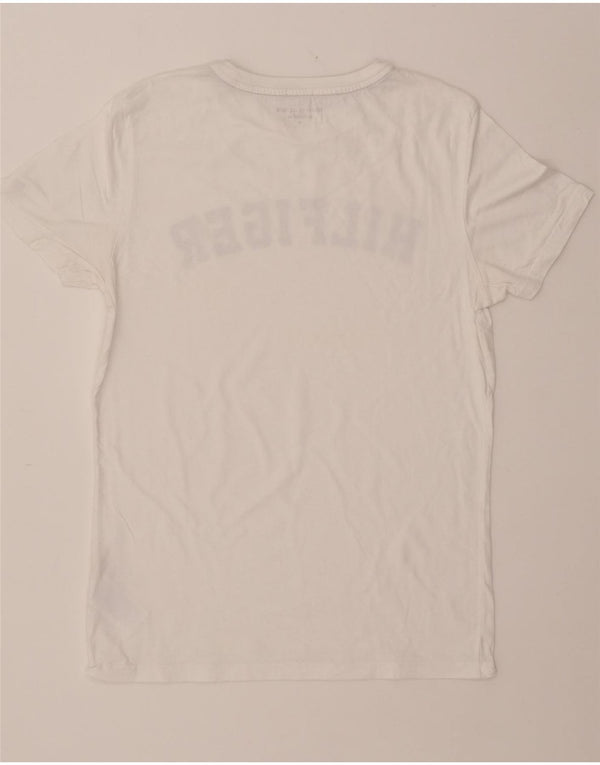 Γυναικείο γραφικό μπλουζάκι TOMMY HILFIGER Top UK 14 μεσαίο λευκό βαμβακερό