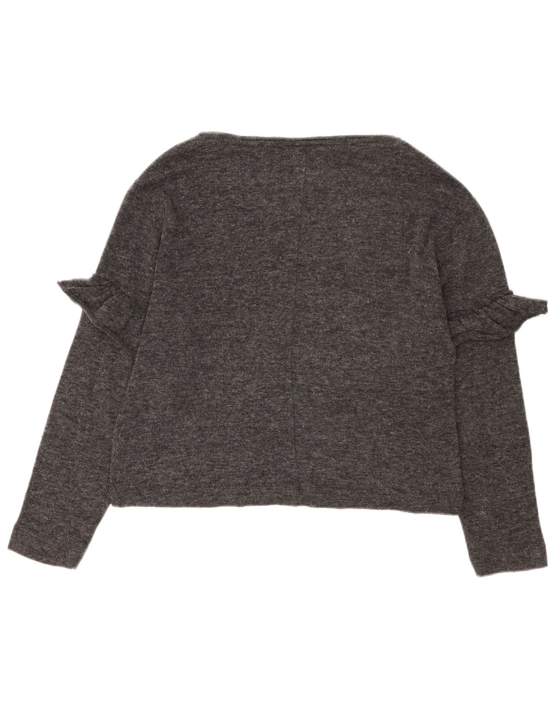 Zara Γυναικεία Crop Oversized μακρυμάνικο UK 10 Small Grey Polyester