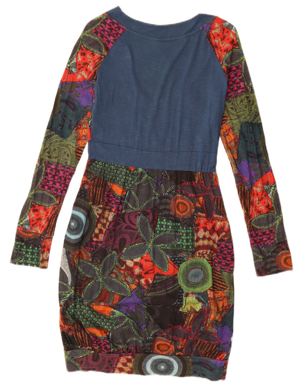 Desigual Womens Graphic Bubble Dress UK 12 Medium Multicoloured Geometric