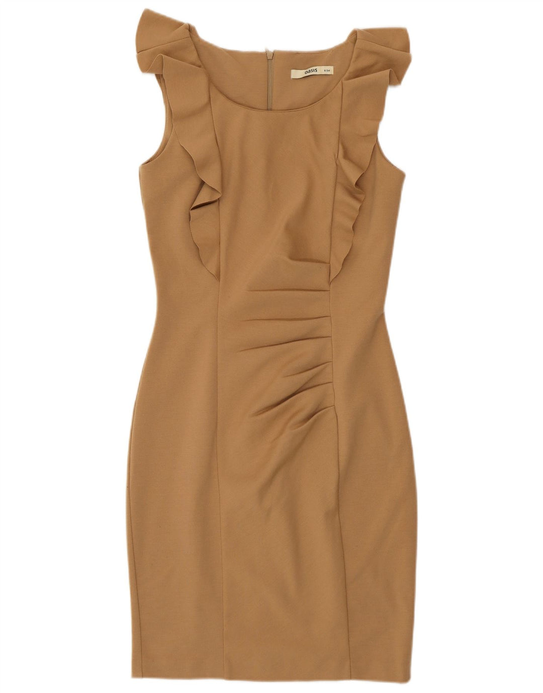 Oasis Γυναικείο Αμάνικο Bodycon Φόρεμα UK 8 Μικρός καφέ πολυεστέρας