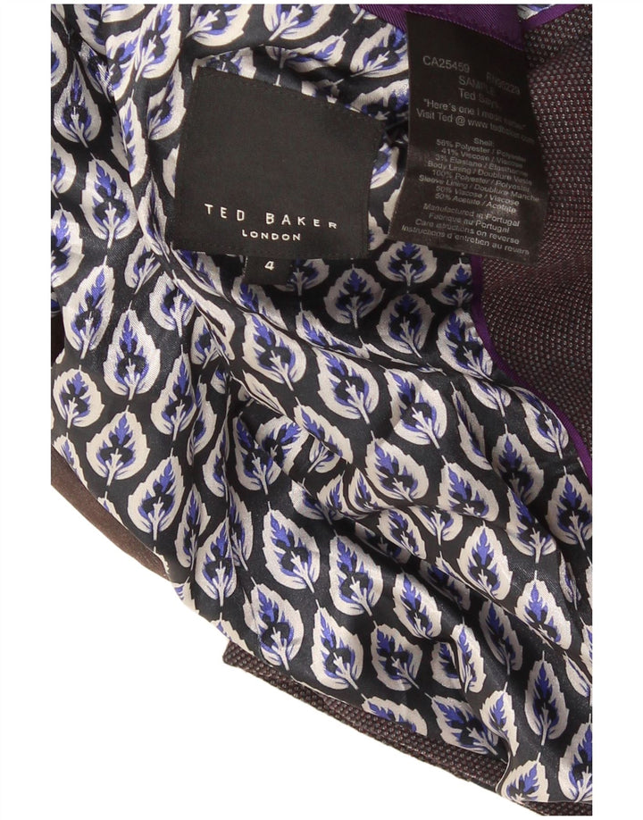 Ted Baker Ανδρικό σακάκι σακάκι 2 κουμπιών Μέγεθος 4 Μεγάλο Μωβ Πολυεστέρας Μοντέρνο