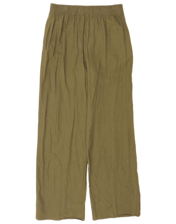 Zara Γυναικείο Φαρδύ Παντελόνι Casual Μικρό W26 L31 Πράσινο