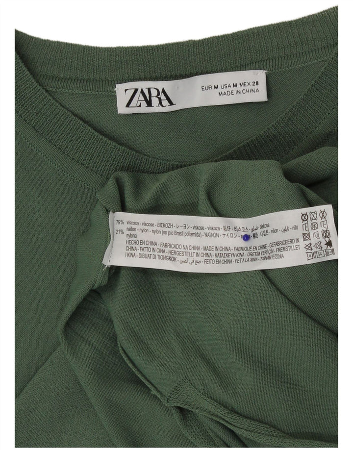Zara Γυναικείο Maxi Φόρεμα UK 12 Μεσαία Πράσινη Βισκόζη