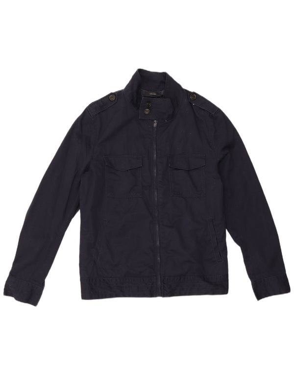 ZARA Ανδρικό Στρατιωτικό Μπουφάν UK 40 Large Navy Blue Polyester