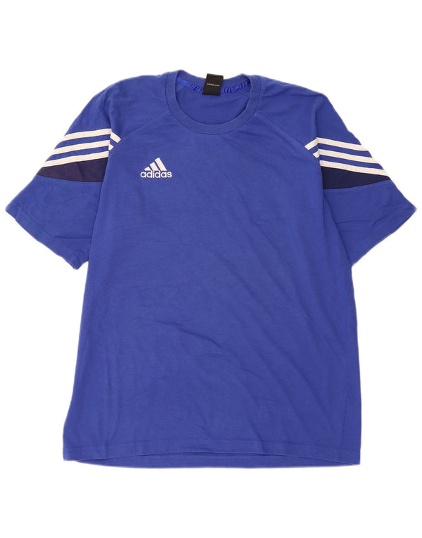 Ανδρικό γραφικό μπλουζάκι Adidas Top UK 40/42 μεσαίο μπλε χρώματος βαμβακερό
