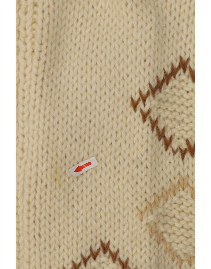 Vintage ανδρικό πουλόβερ ζακέτα XL Off White Argyle/Diamond