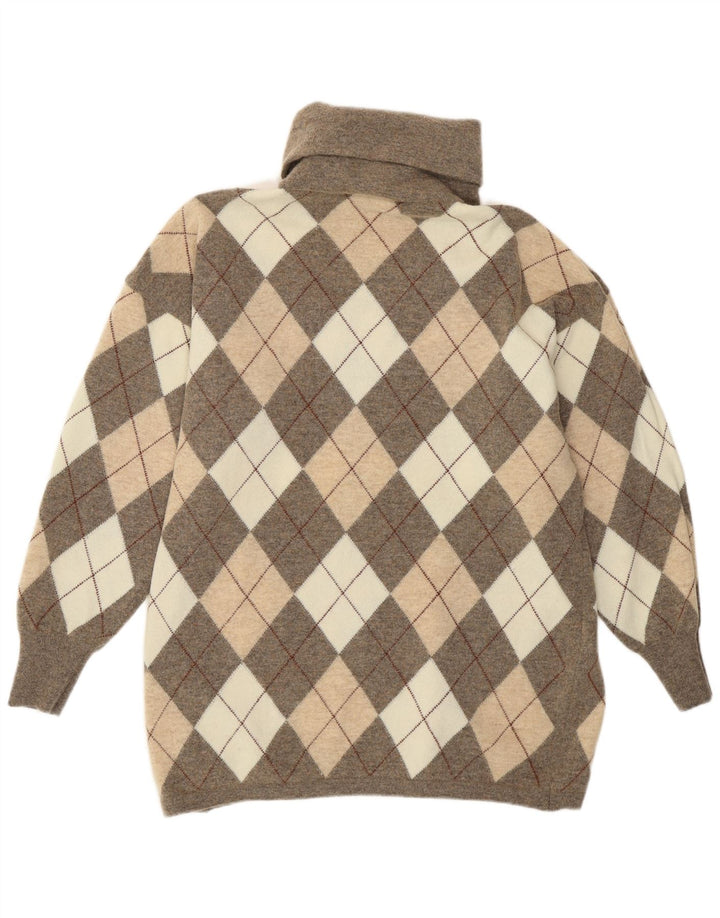 Gispa Γυναικείο πουλόβερ με ρολό λαιμόκοψη UK 18 XL Grey Argyle/Diamond