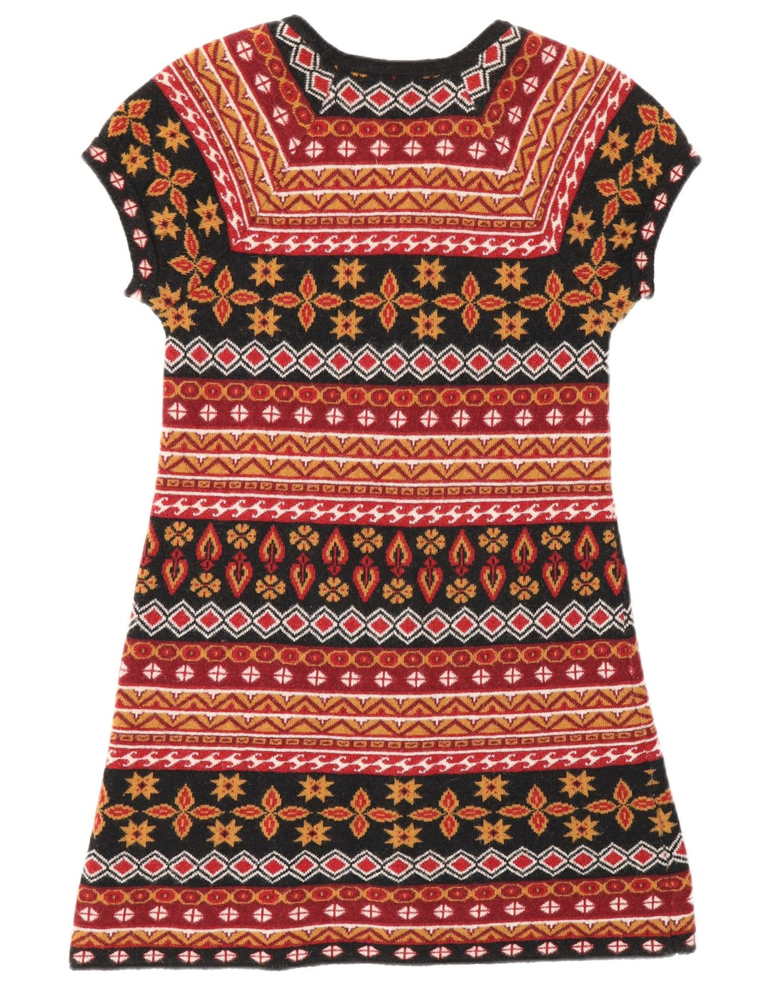 Zara Γυναικείο φόρεμα Jumper UK 12 μεσαίο πολύχρωμο γεωμετρικό μαλλί