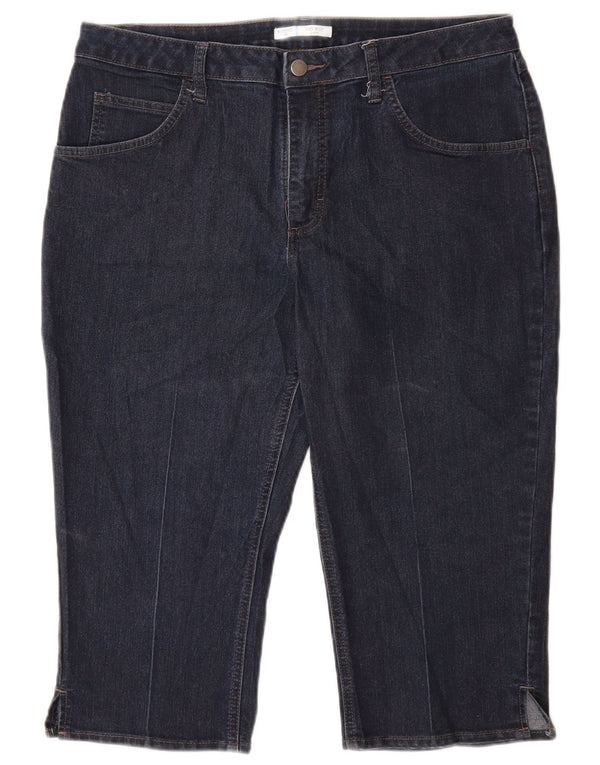 LEE Womens Riders Ψηλόμεσο Capri Jeans US 14 Large W34 L19 Navy Blue