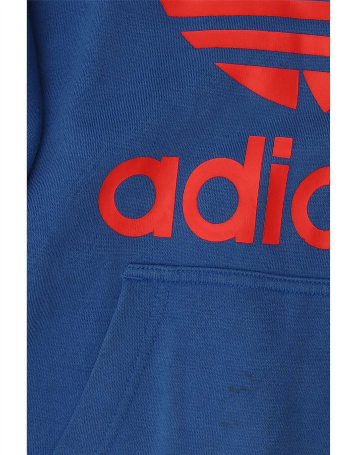 Ανδρικό γραφικό κουκούλα Adidas, μεσαίο μπλε βαμβακερό