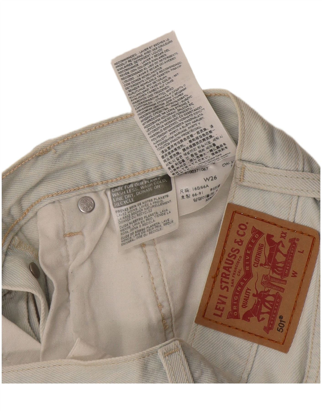 Levi's Womens 501 Distressed τζιν σορτς W26 μικρό μπλε βαμβακερό