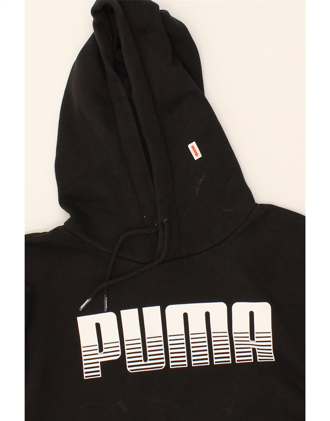 PUMA Mens Graphic Hoodie Jumper Medium Black Cotton Vintage Puma and Second-Hand Puma from Messina Hembry 
