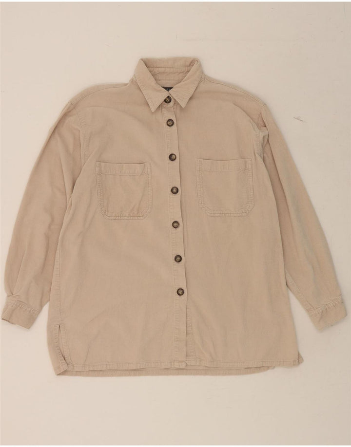 RAGAZZA Womens Oversized Corduroy Shirt UK 14 Medium Beige Cotton Vintage Ragazza and Second-Hand Ragazza from Messina Hembry 