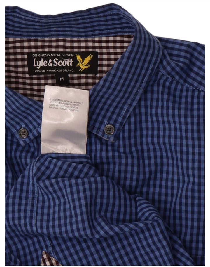 Ανδρικό πουκάμισο Lyle & Scott, μεσαίο μπλε βαμβακερό Gingham