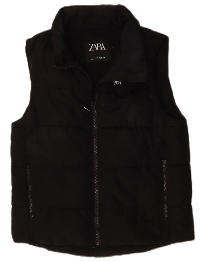 Zara Γυναικεία επένδυση Gilet UK 14 Medium Black Polyester