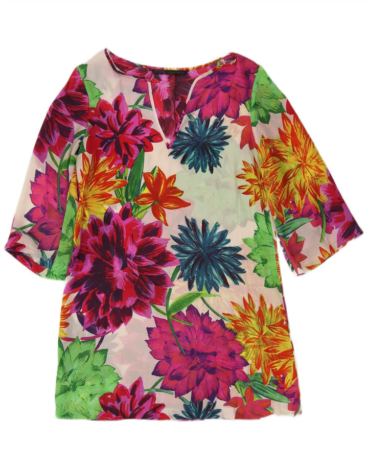 Zara Γυναικεία See Through Tunic Top 10 Small πολύχρωμα Floral