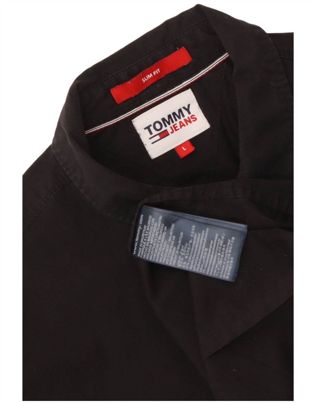 Ανδρικό πουκάμισο Tommy Hilfiger Slim Fit μεγάλο μαύρο βαμβακερό