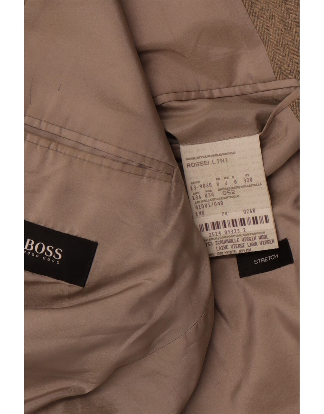 Ανδρικό μπουφάν HUGO BOSS Rossellini Blazer IT 52 XL Καφέ ψαροκόκαλο