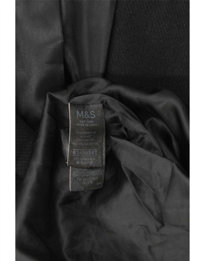 Marks & Spencer Γυναικείο Παλτό UK 14 Large Black Polyester