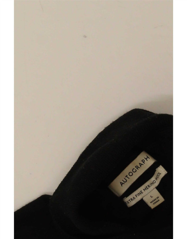 Ανδρικό πουλόβερ Marks & Spencer Autograph Roll Neck Jumper Μεγάλο Μαύρο