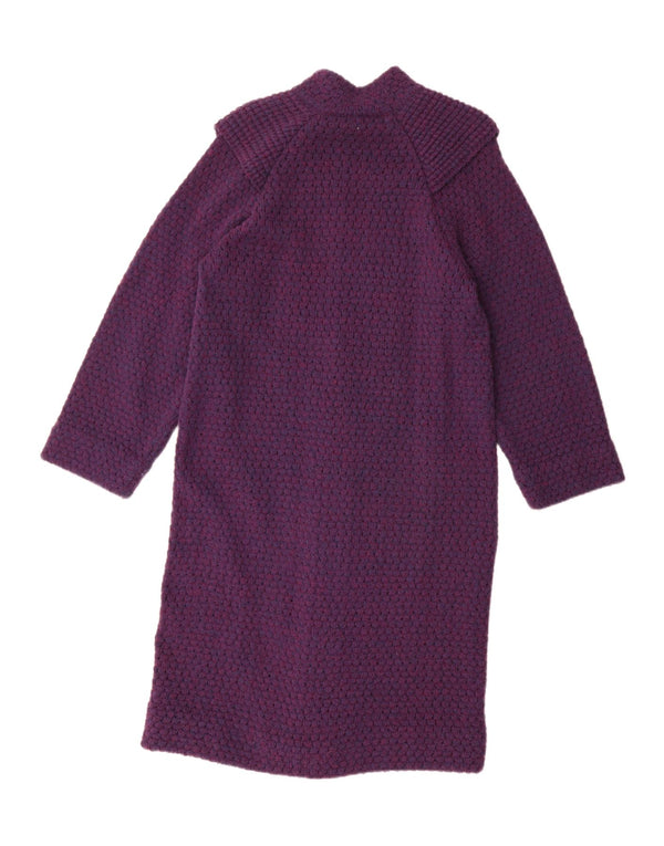 Vintage Womens Longline Oversized Cardigan Sweater UK 8 Small Purple