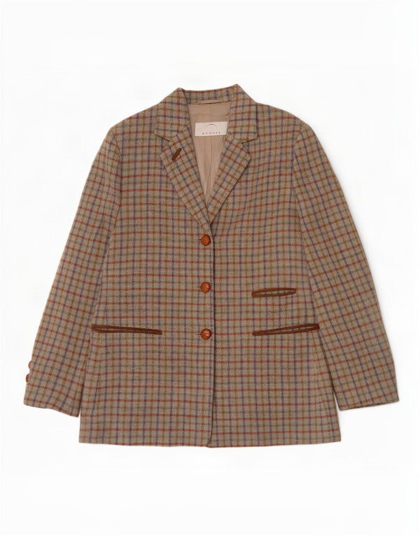 Bogner Γυναικείο μπουφάν blazer 3 κουμπιών UK 14 Large Green Check